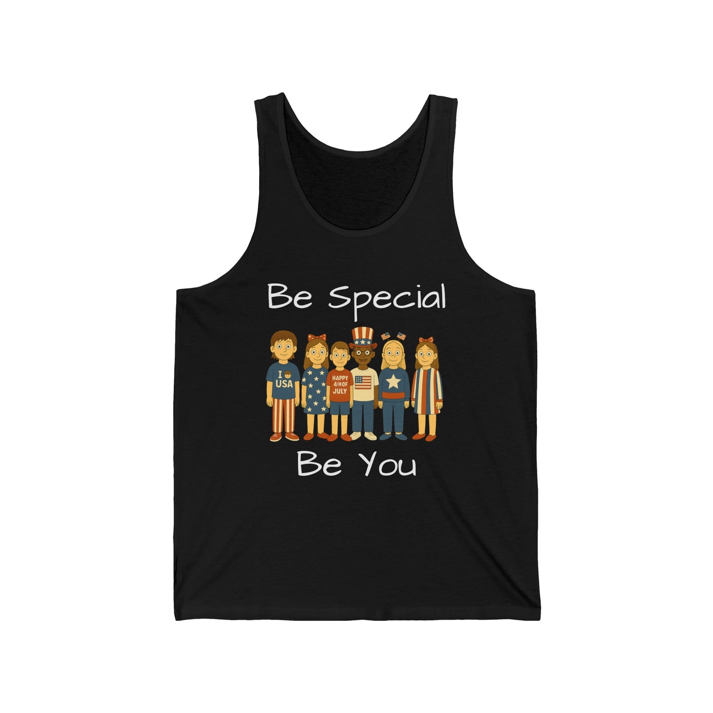 Be Special, Be you, Boys and Girls - 4th of July Unisex Jersey Tank - Adult Size