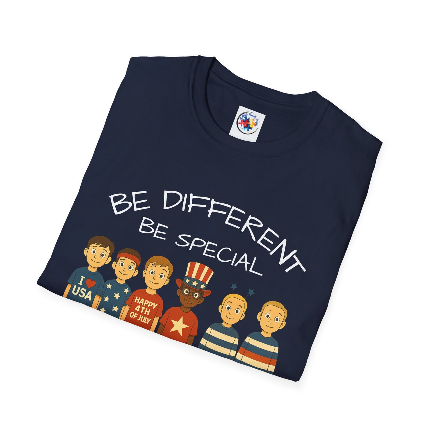 4th of July Patriotic Variation Adult Size- Softstyle T-Shirt - 100% Cotton