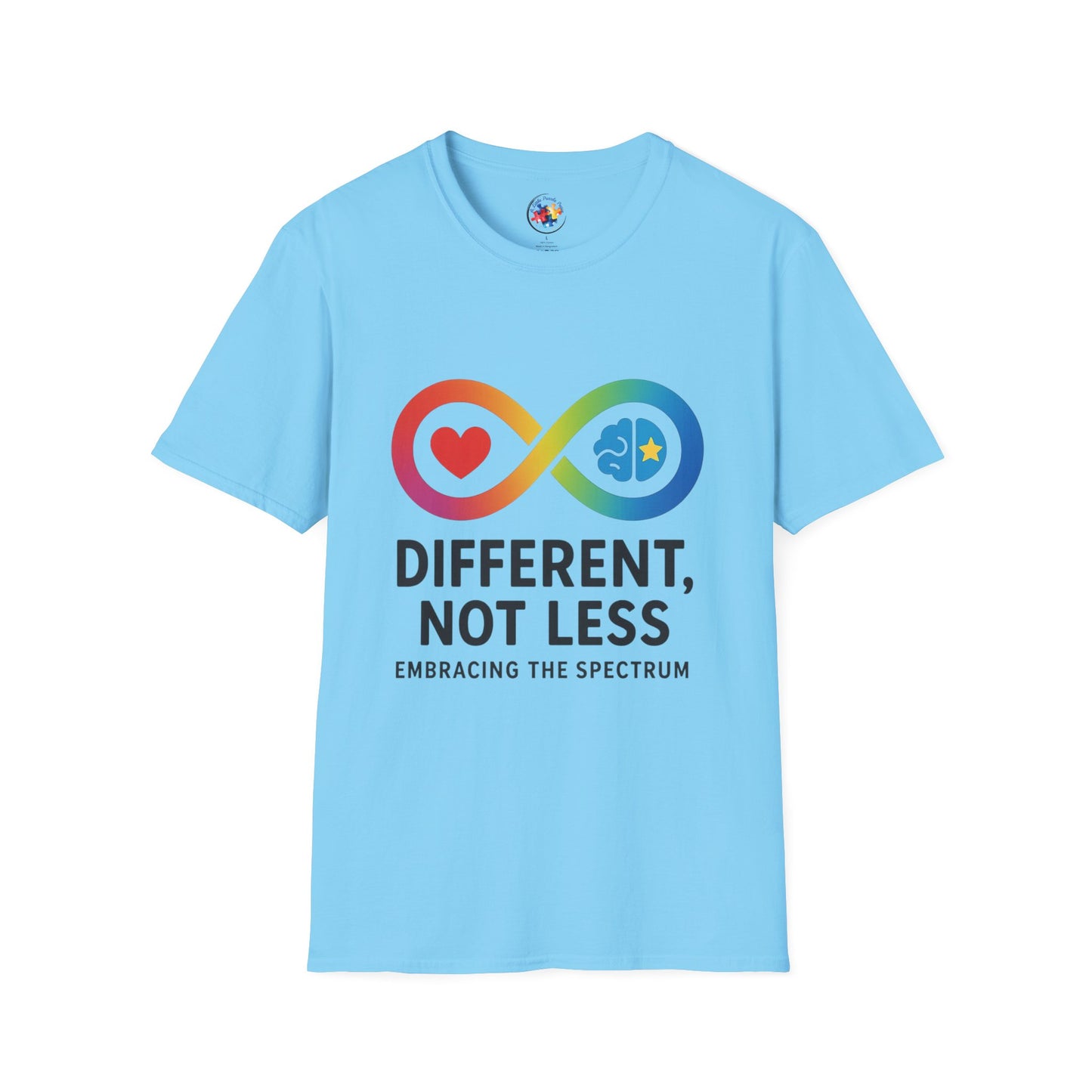 Rainbow Infinity T-Shirt Adult Size- 'Different, Not Less' - Embrace the Spectrum