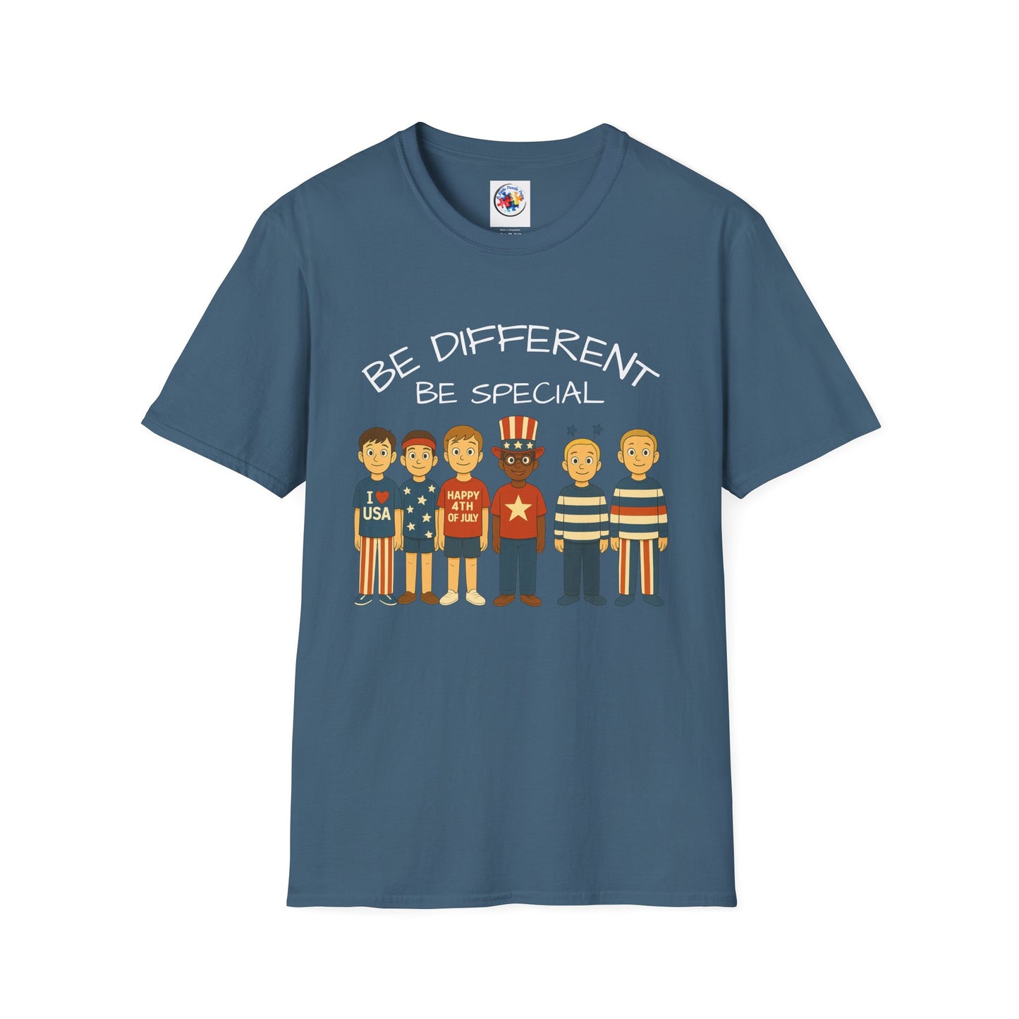 4th of July Patriotic Variation Adult Size- Softstyle T-Shirt - 100% Cotton