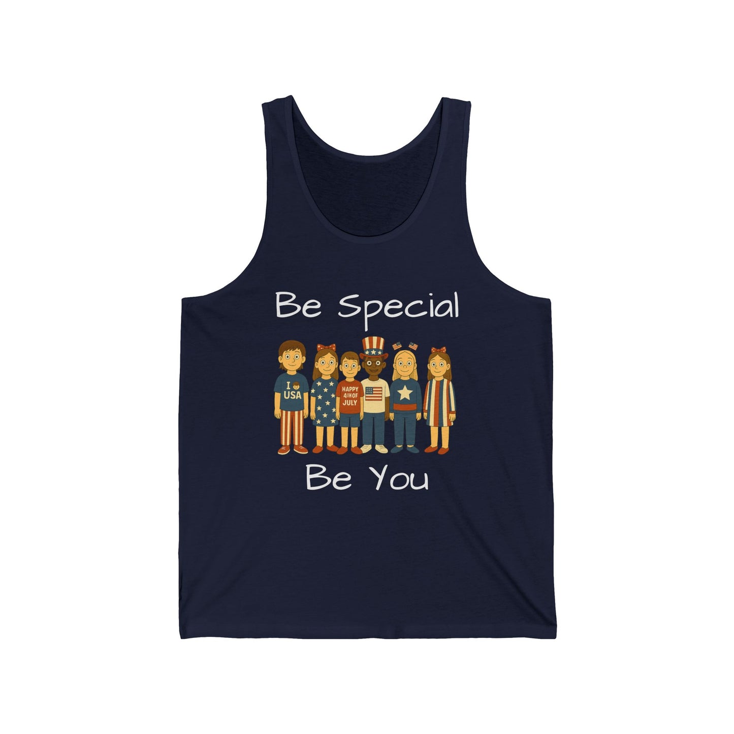 Be Special, Be you, Boys and Girls - 4th of July Unisex Jersey Tank - Adult Size