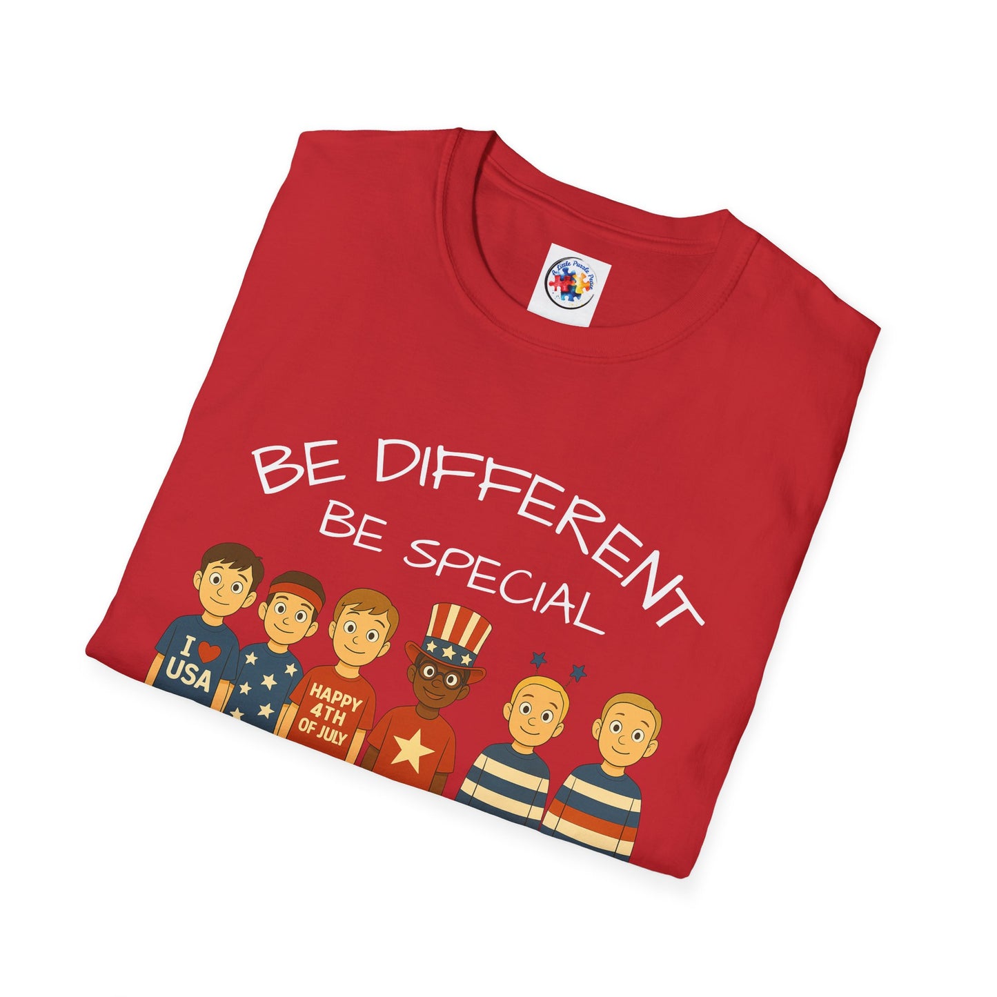 4th of July Patriotic Variation Adult Size- Softstyle T-Shirt - 100% Cotton