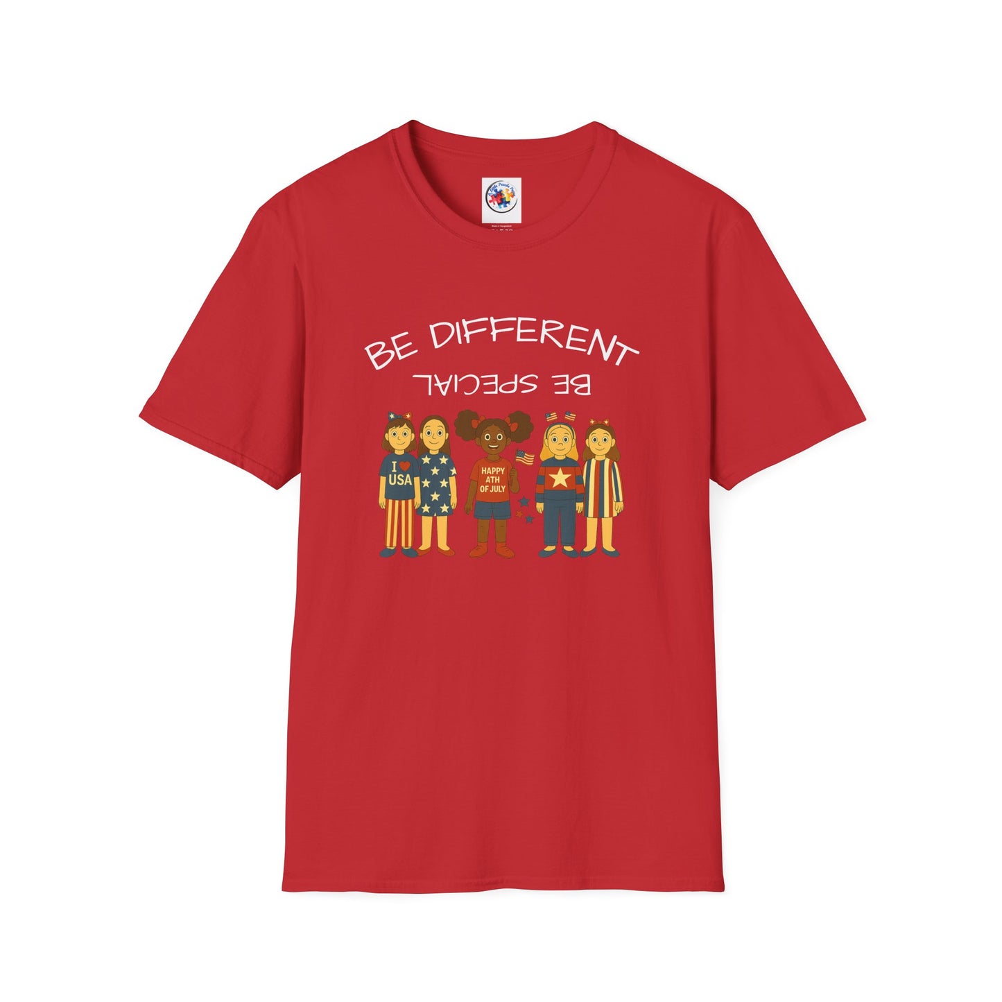 4th of July Patriotic Adult Size - Softstyle T-Shirt - 100% Cotton