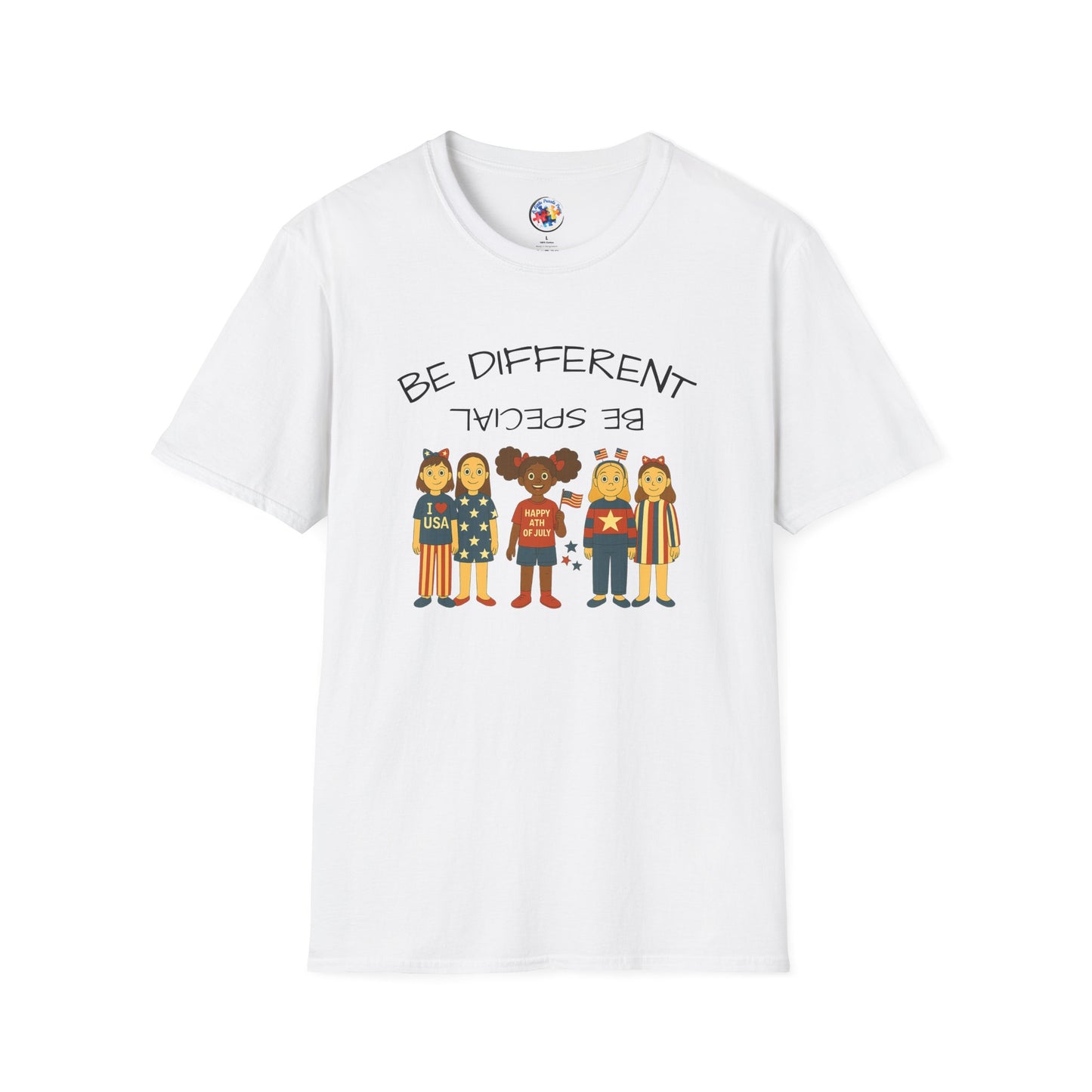 4th of July Patriotic Adult Size - Softstyle T-Shirt - 100% Cotton