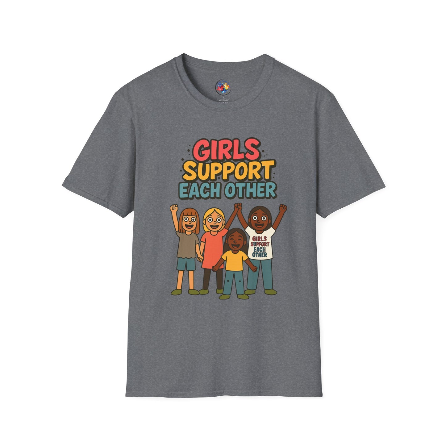 Girls Support Each Other Neurodiversity - Adult Size T-Shirt