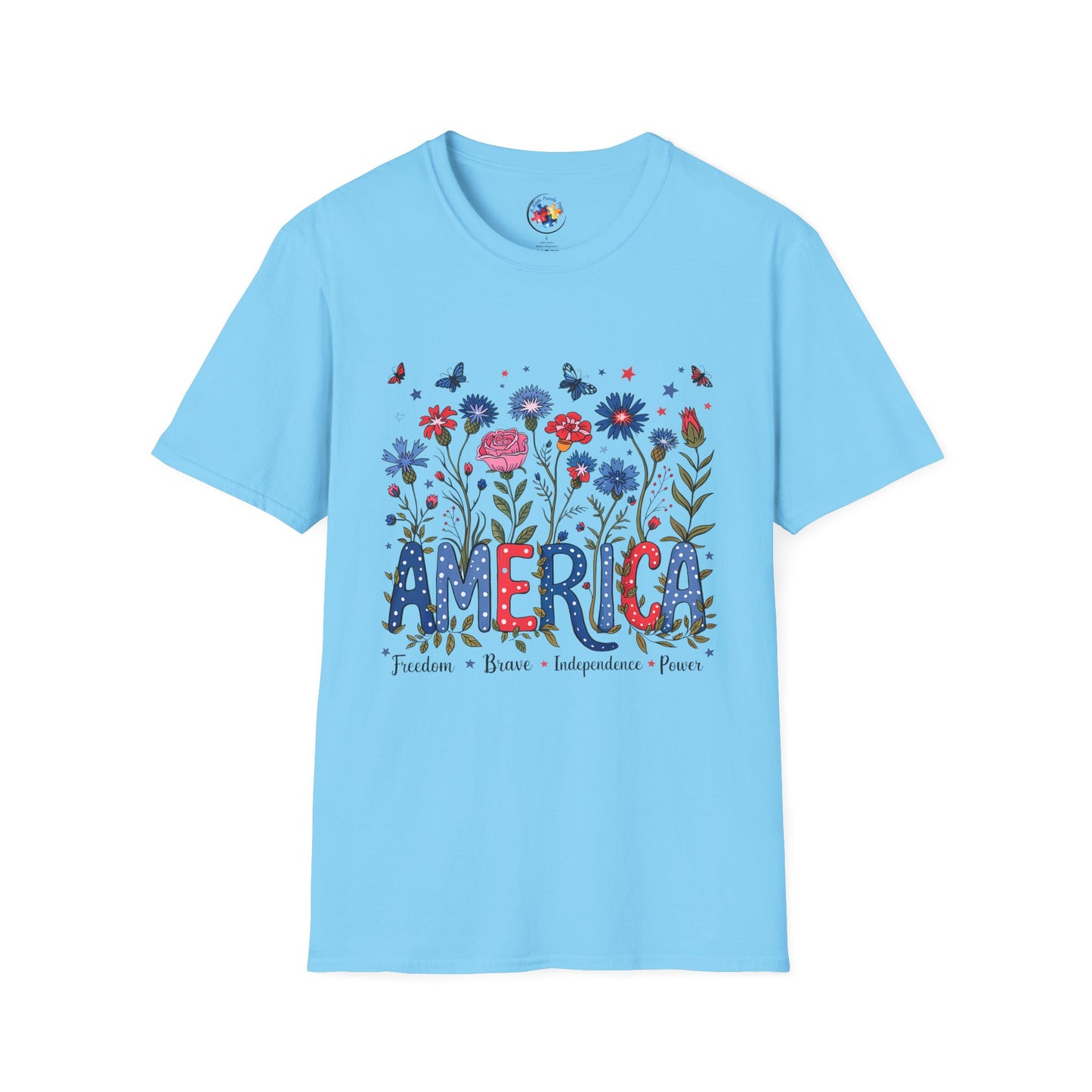 4th of July Garden- Adult Size T-Shirt
