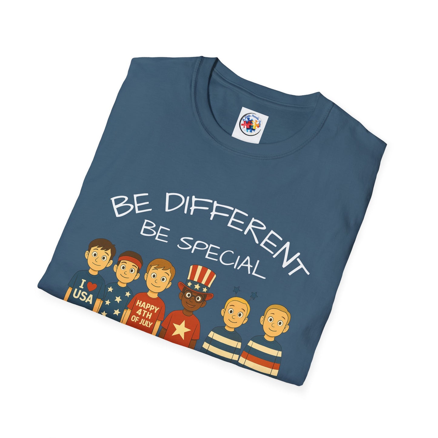 4th of July Patriotic Variation Adult Size- Softstyle T-Shirt - 100% Cotton