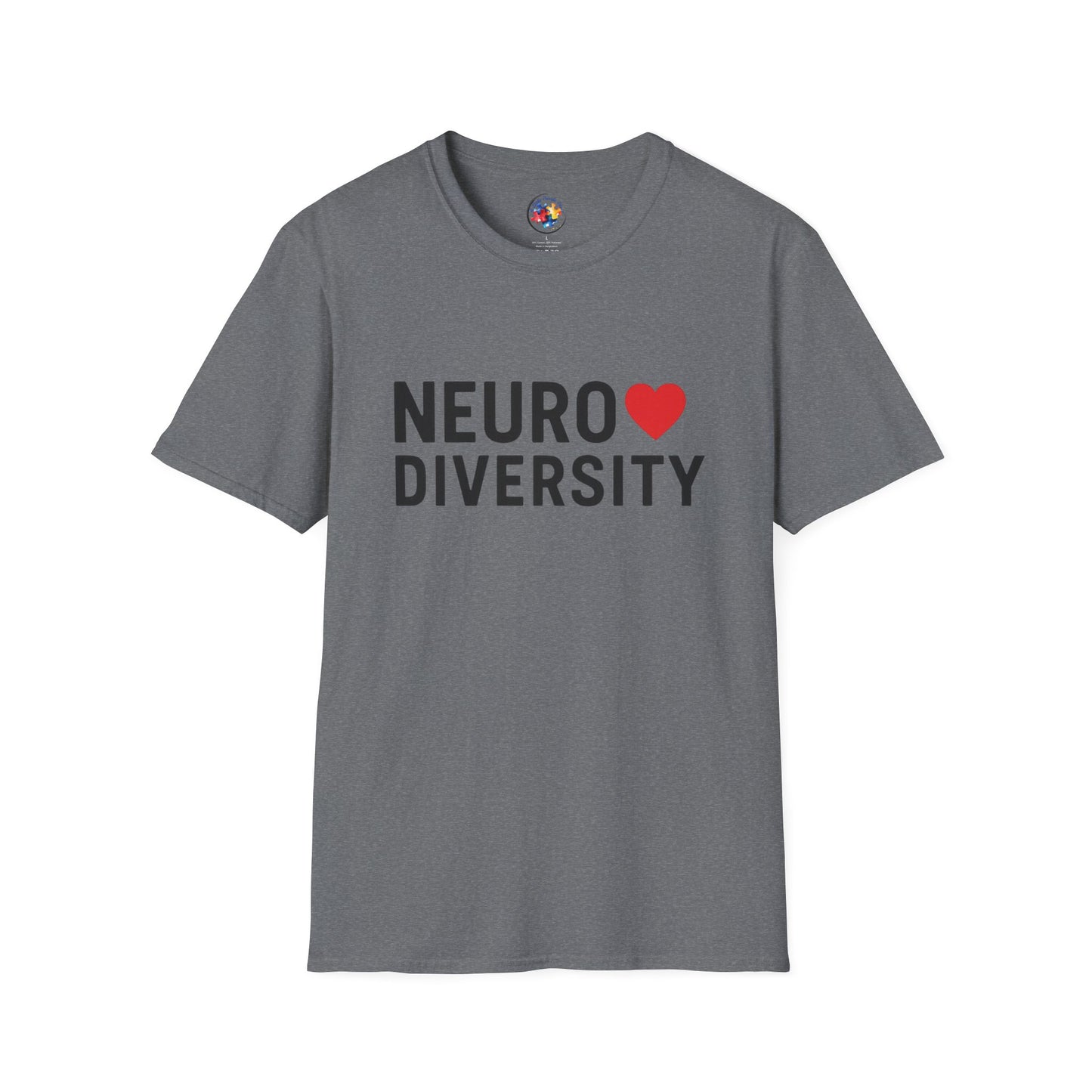 NeuroDiversity Heart Color Adult Size T-Shirt