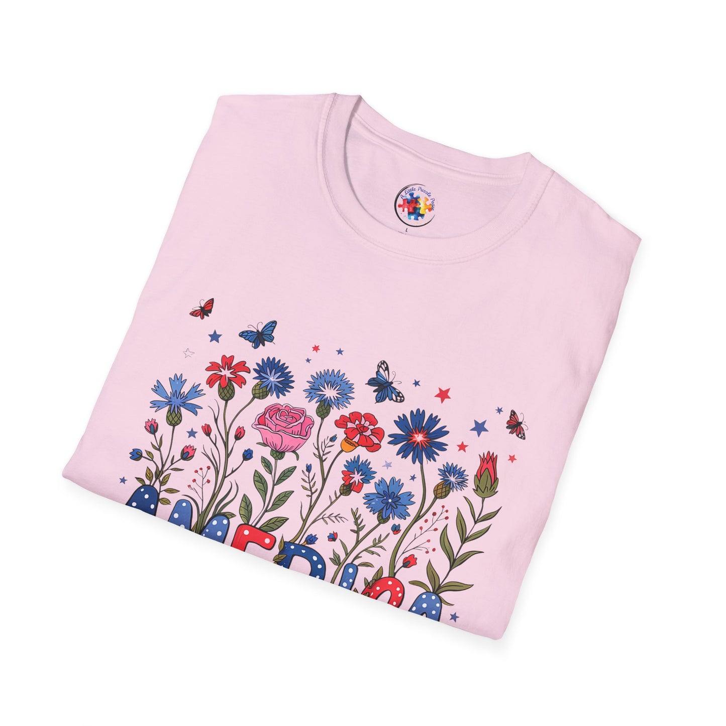 4th of July Garden- Adult Size T-Shirt