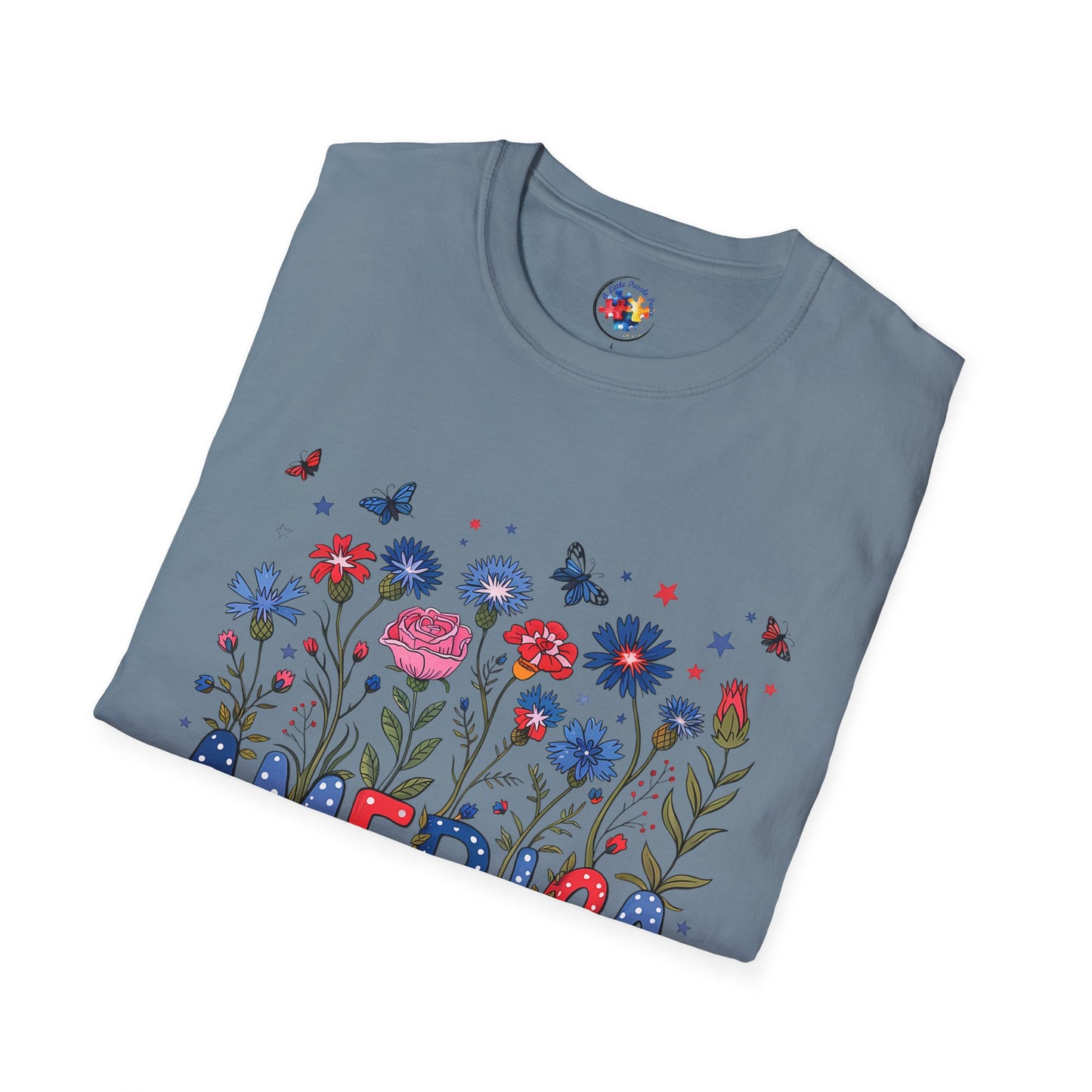 4th of July Garden- Adult Size T-Shirt