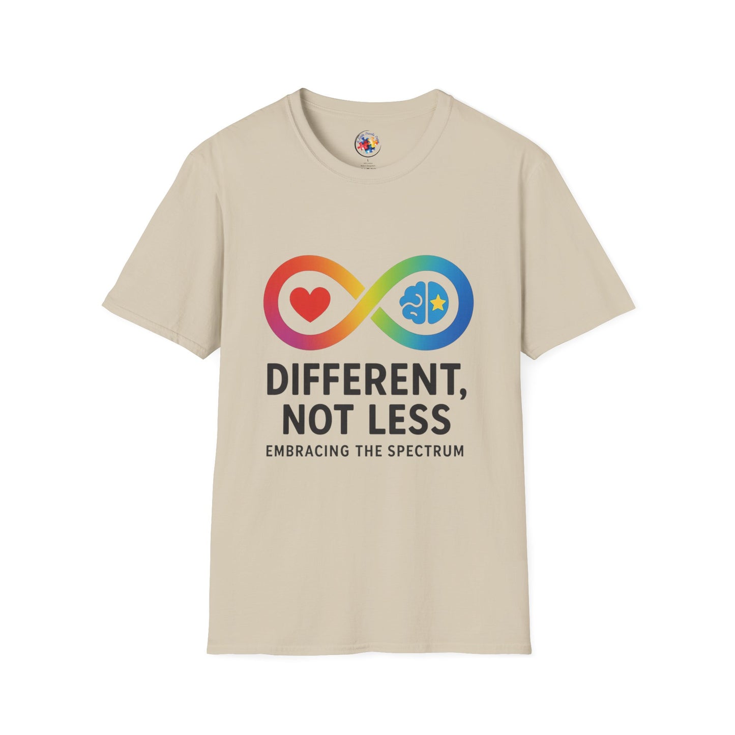 Rainbow Infinity T-Shirt  Adult Size- 'Different, Not Less' - Embrace the Spectrum