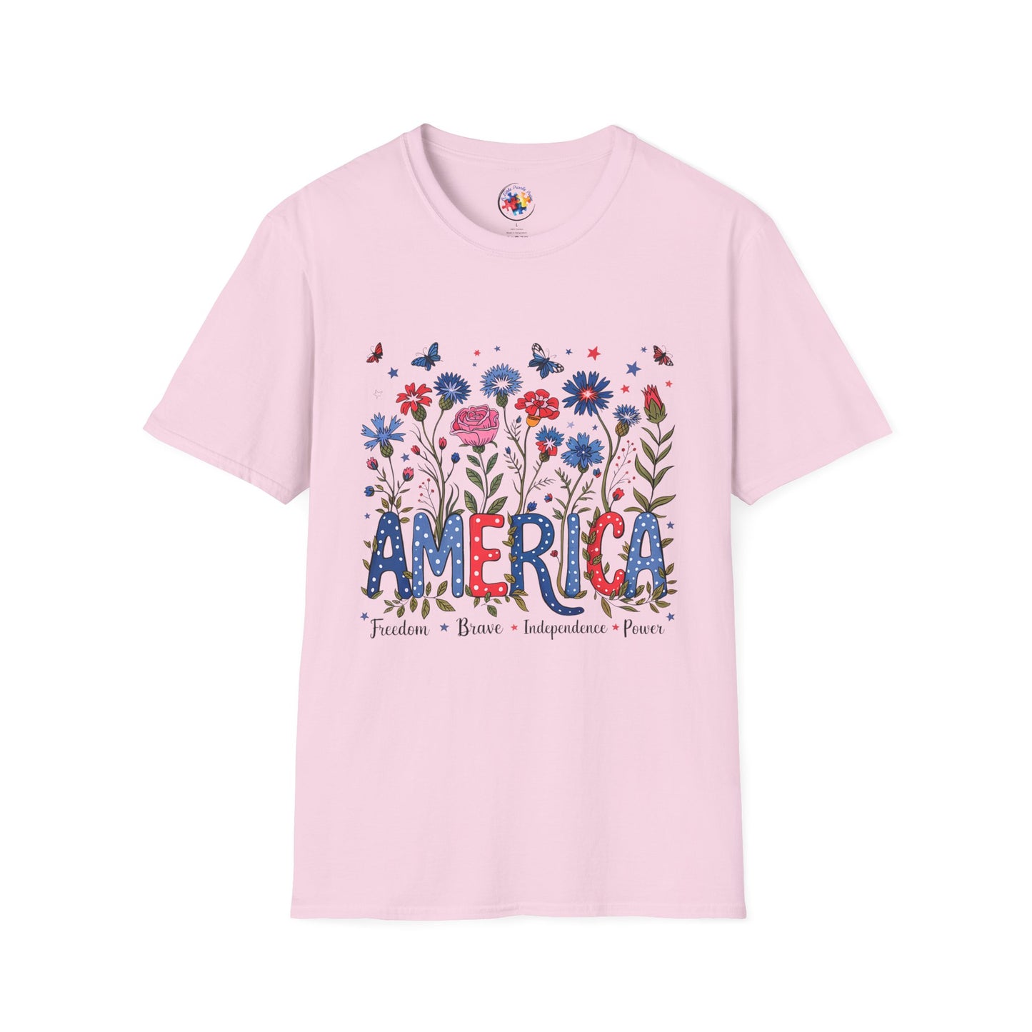 4th of July Garden- Adult Size T-Shirt