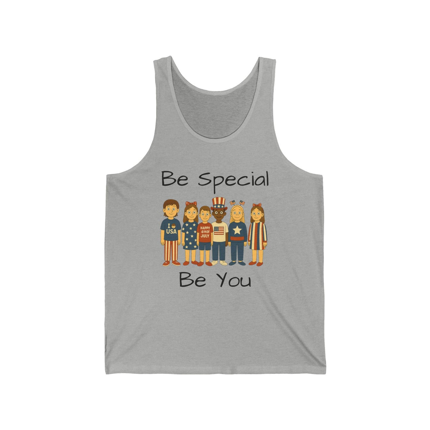 Be Special, Be you, Boys and Girls - 4th of July Unisex Jersey Tank - Adult Size