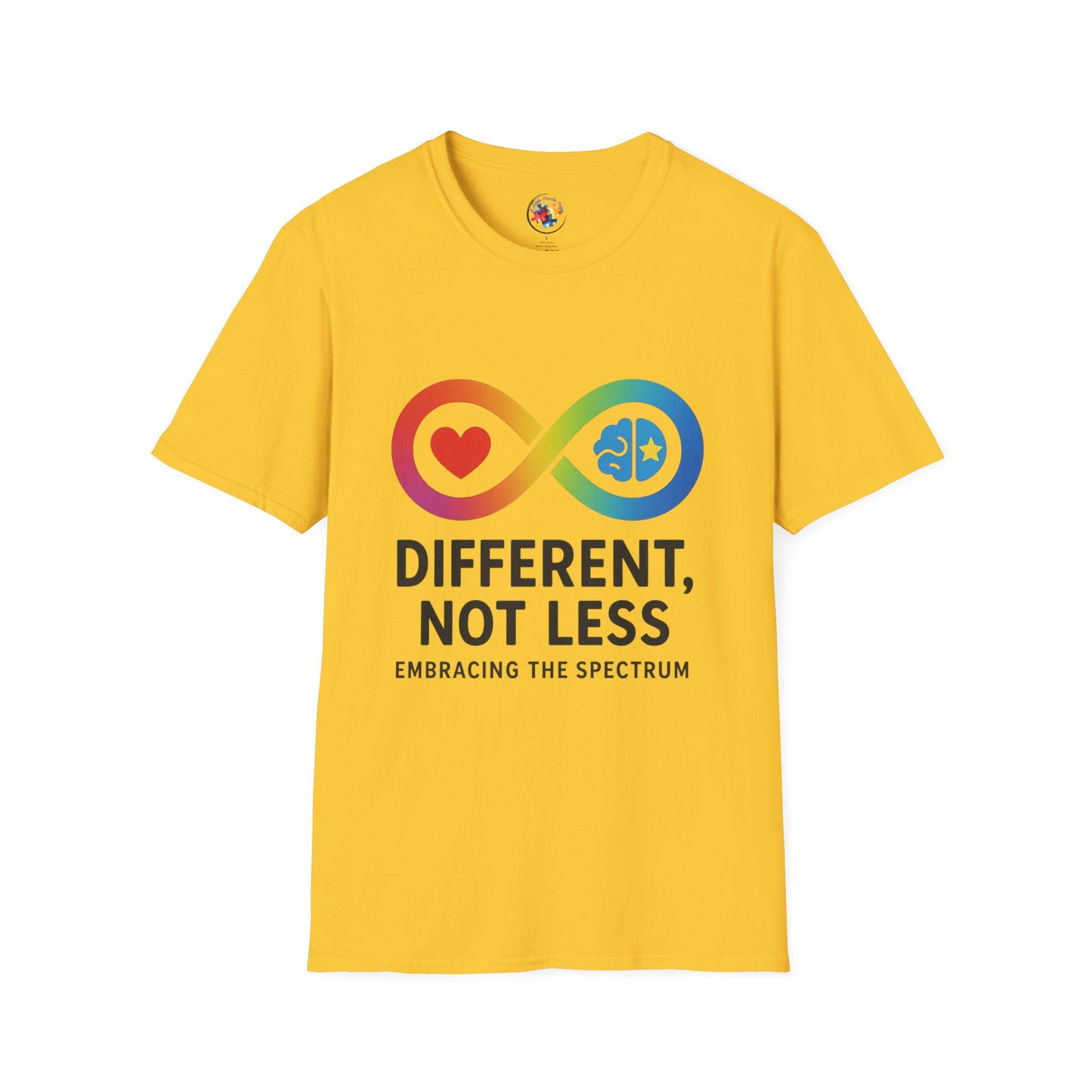 Rainbow Infinity T-Shirt  Adult Size- 'Different, Not Less' - Embrace the Spectrum