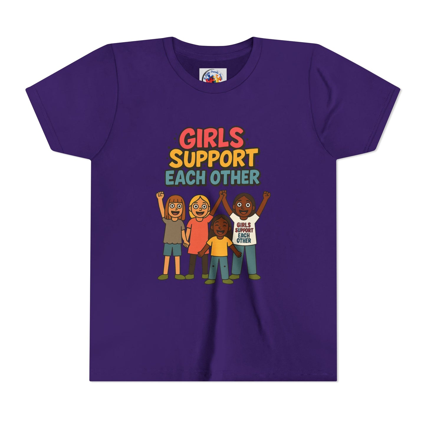 Girls Support Each other - Neurodiversity Youth Size Bella Canvas