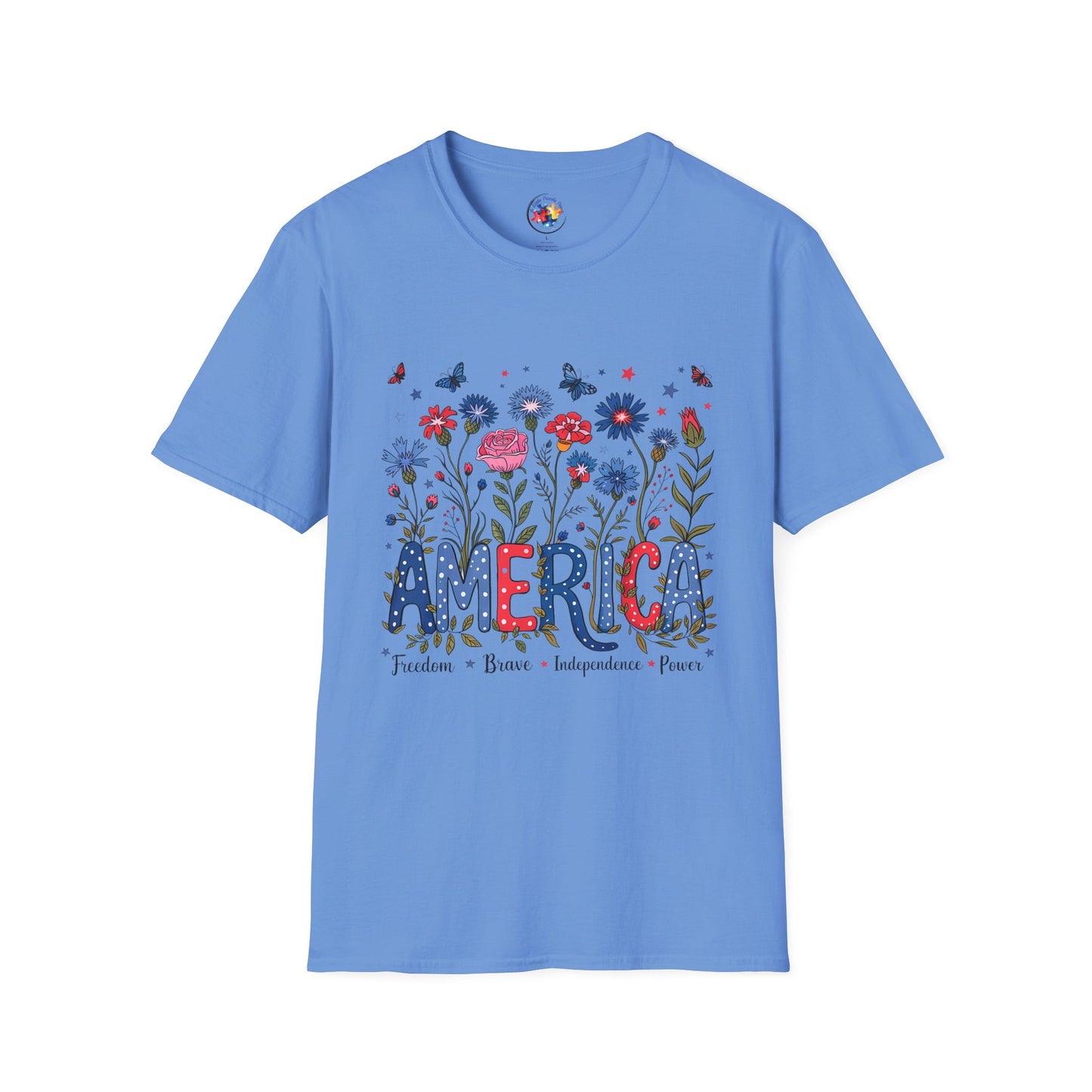 4th of July Garden- Adult Size T-Shirt