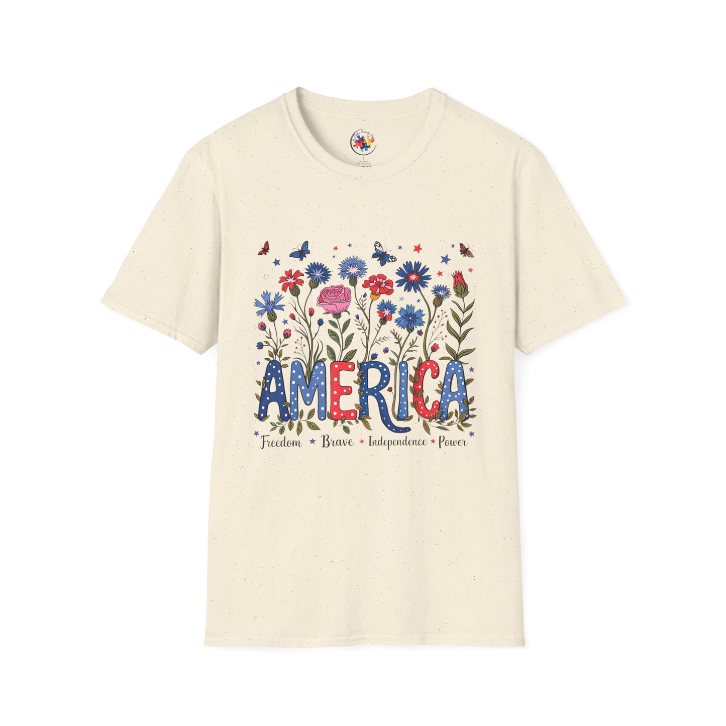 4th of July Garden- Adult Size T-Shirt