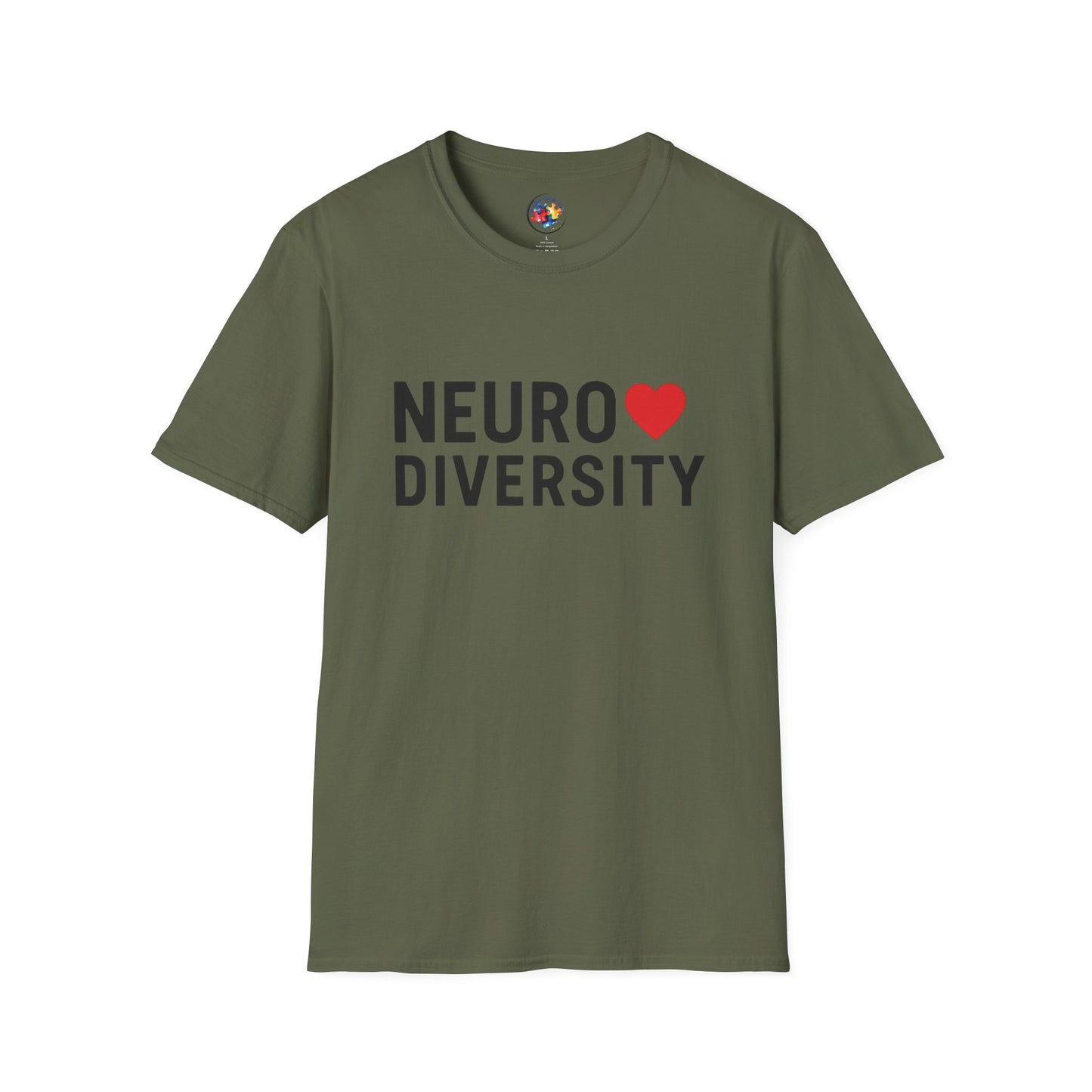NeuroDiversity Heart Color Adult Size T-Shirt
