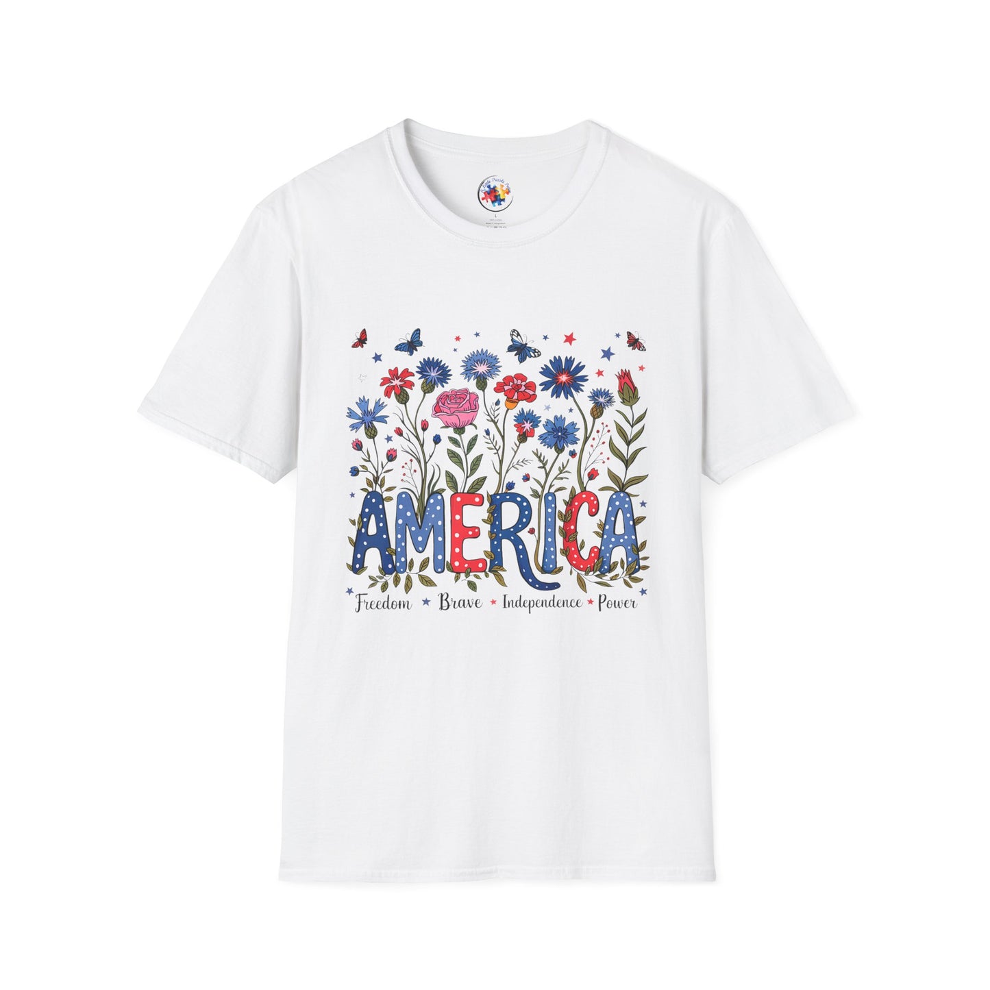 4th of July Garden- Adult Size T-Shirt