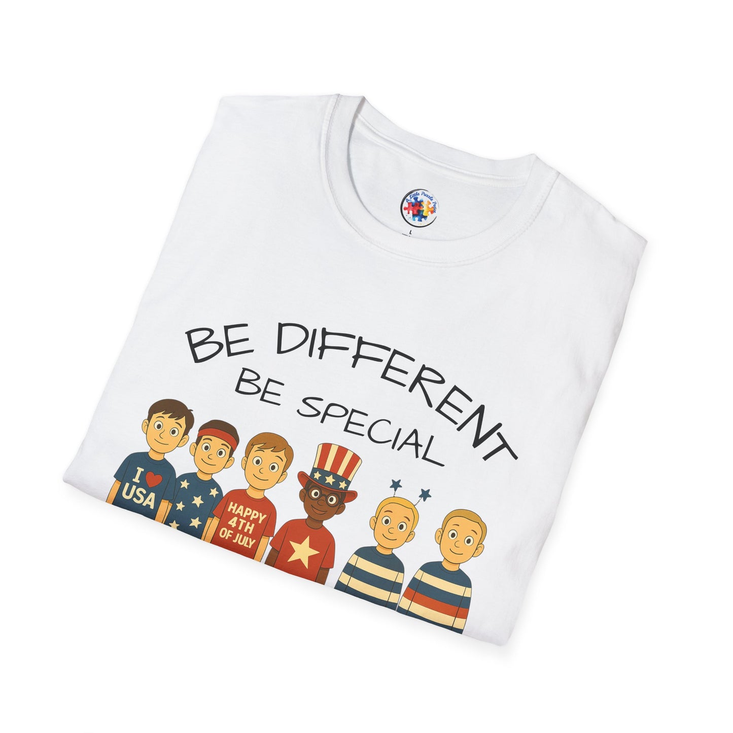 4th of July Patriotic Variation Adult Size- Softstyle T-Shirt - 100% Cotton