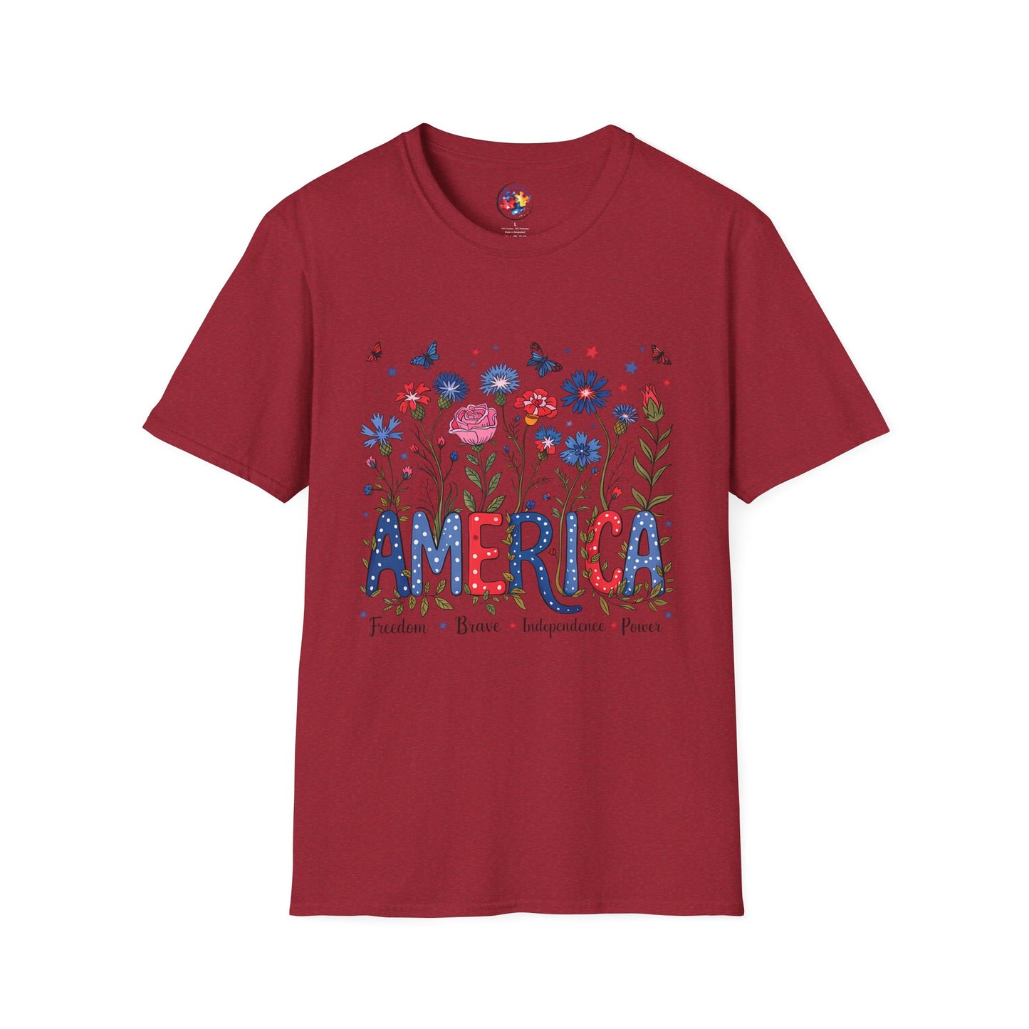 4th of July Garden- Adult Size T-Shirt