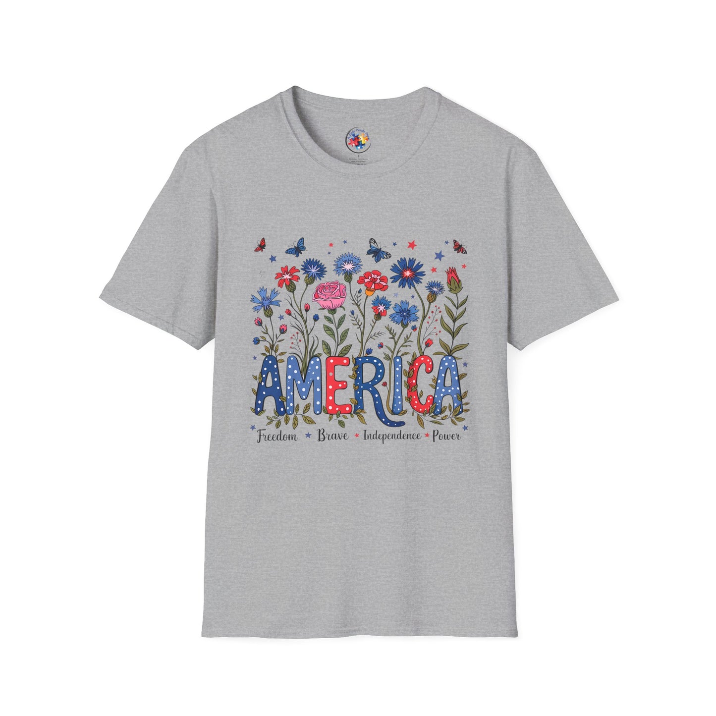 4th of July Garden- Adult Size T-Shirt