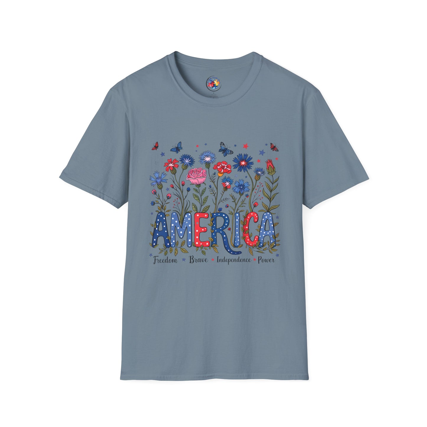 4th of July Garden- Adult Size T-Shirt