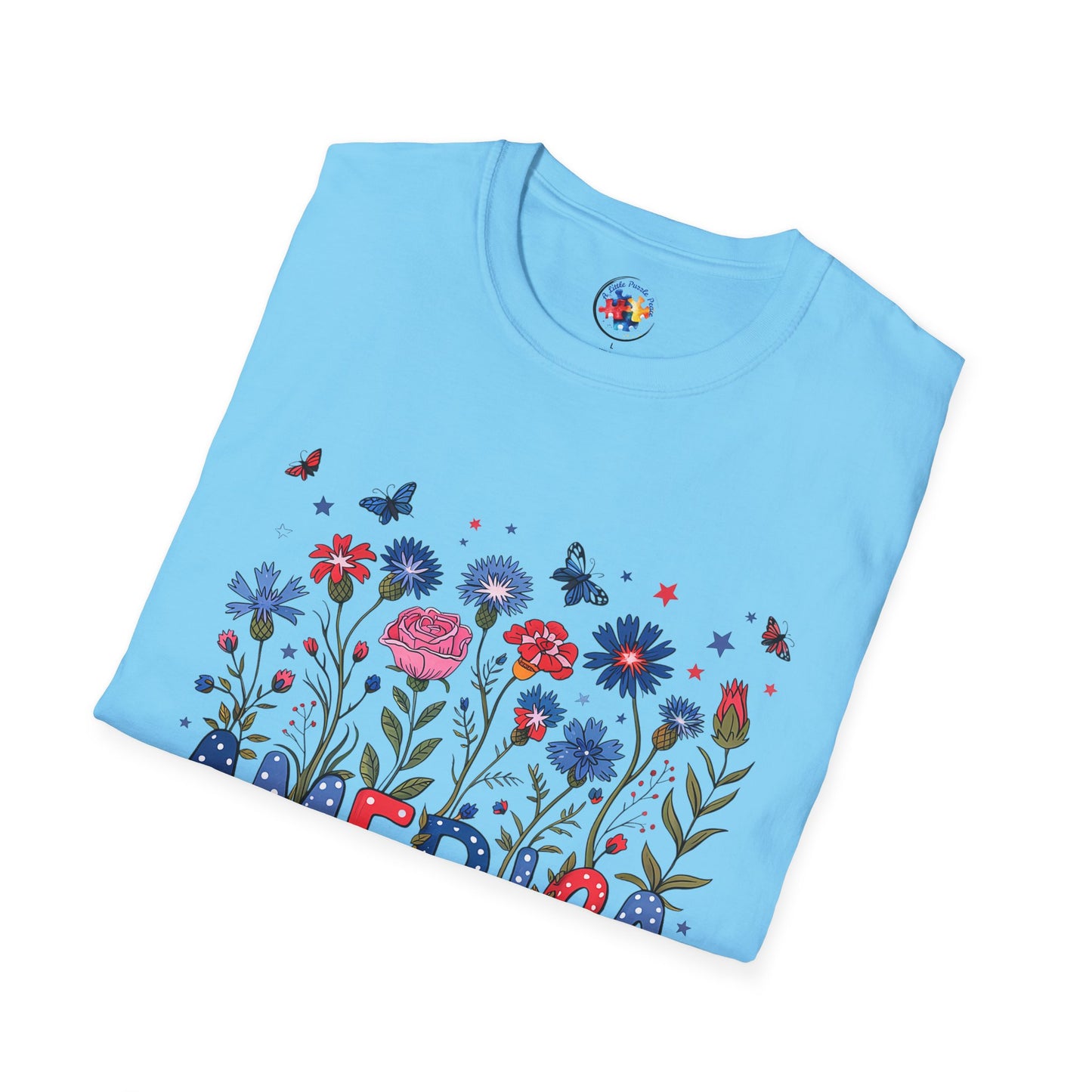 4th of July Garden- Adult Size T-Shirt