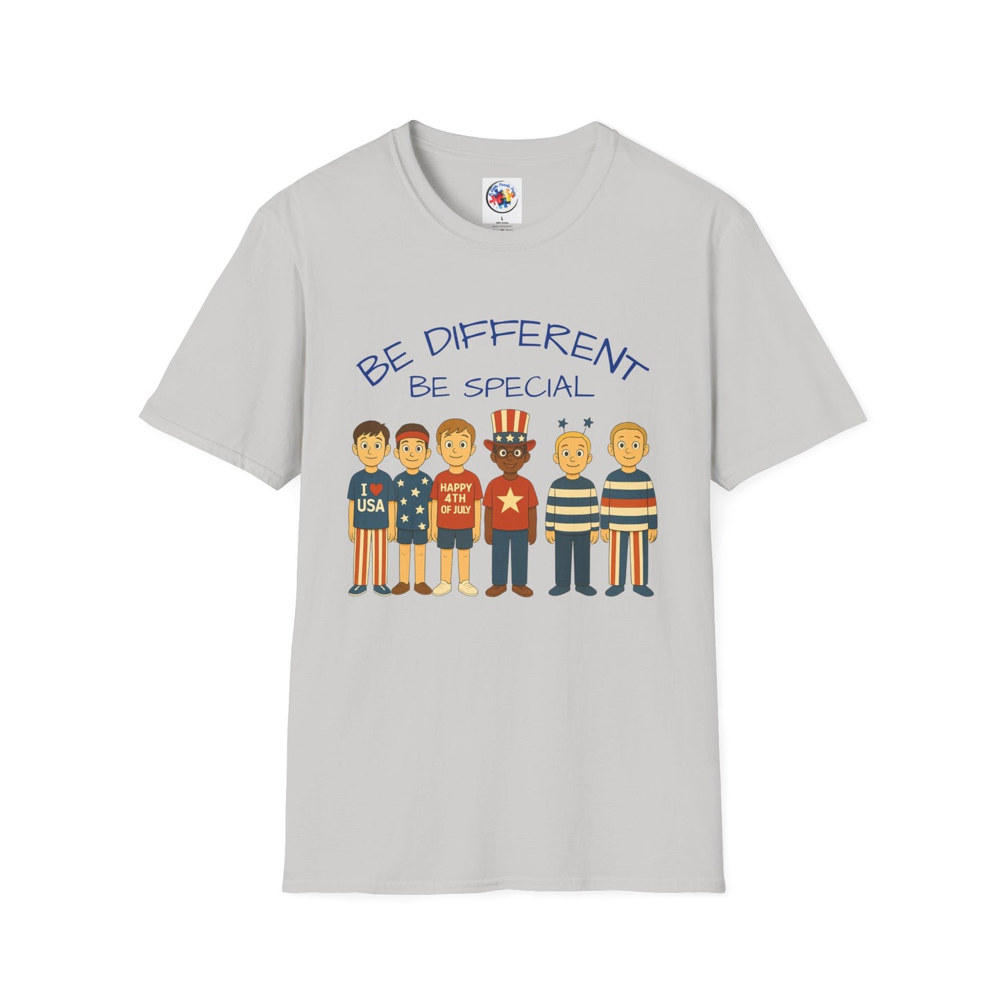 4th of July Patriotic Variation Adult Size- Softstyle T-Shirt - 100% Cotton