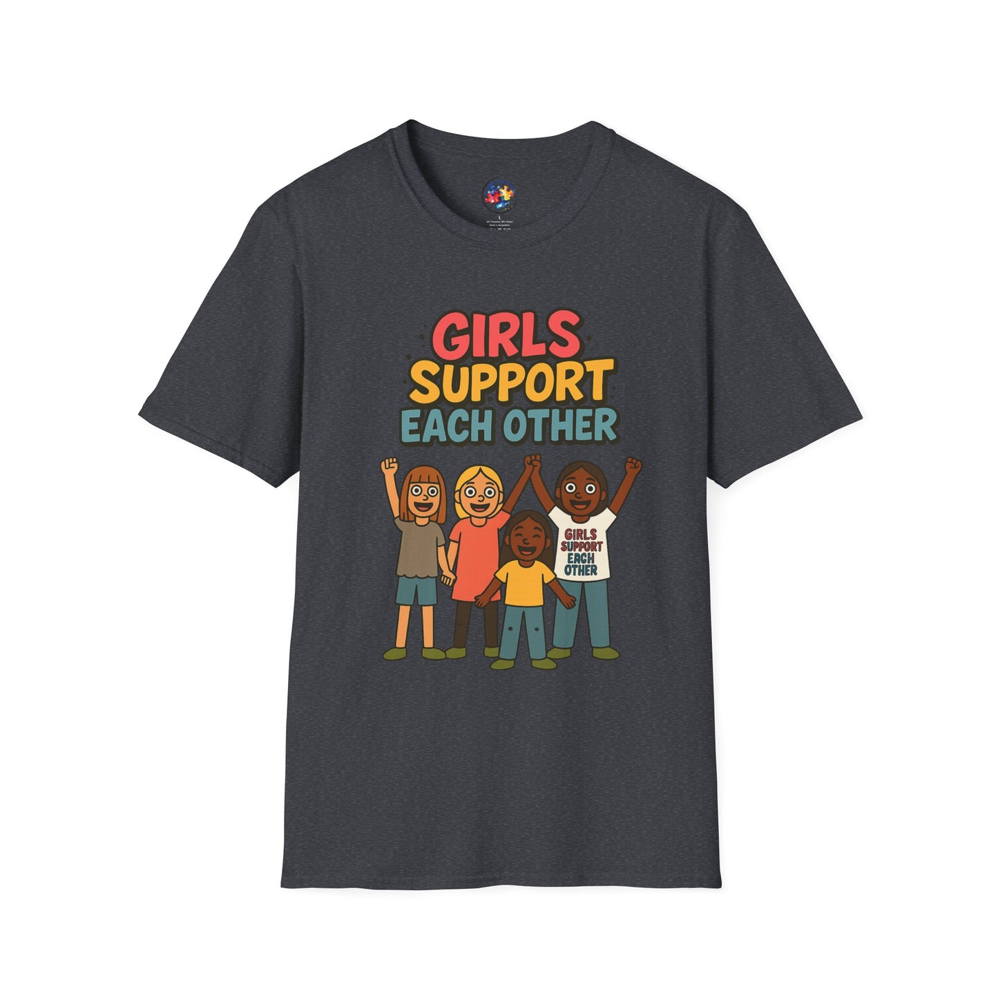 Girls Support Each Other Neurodiversity - Adult Size T-Shirt