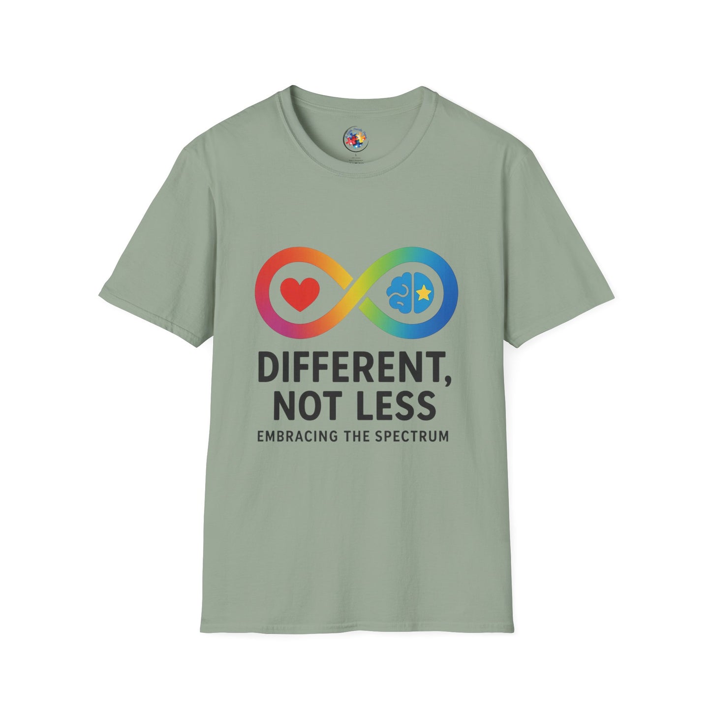 Rainbow Infinity T-Shirt  Adult Size- 'Different, Not Less' - Embrace the Spectrum
