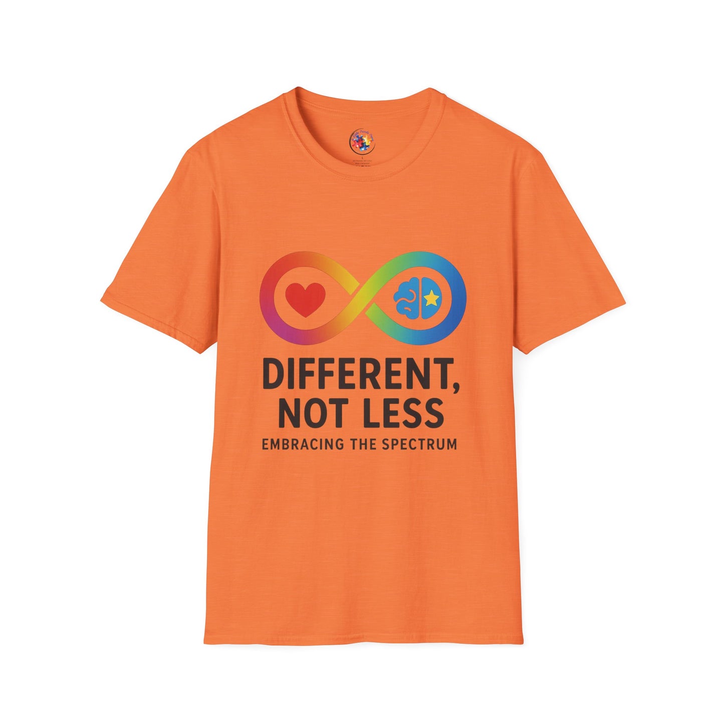Rainbow Infinity T-Shirt  Adult Size- 'Different, Not Less' - Embrace the Spectrum