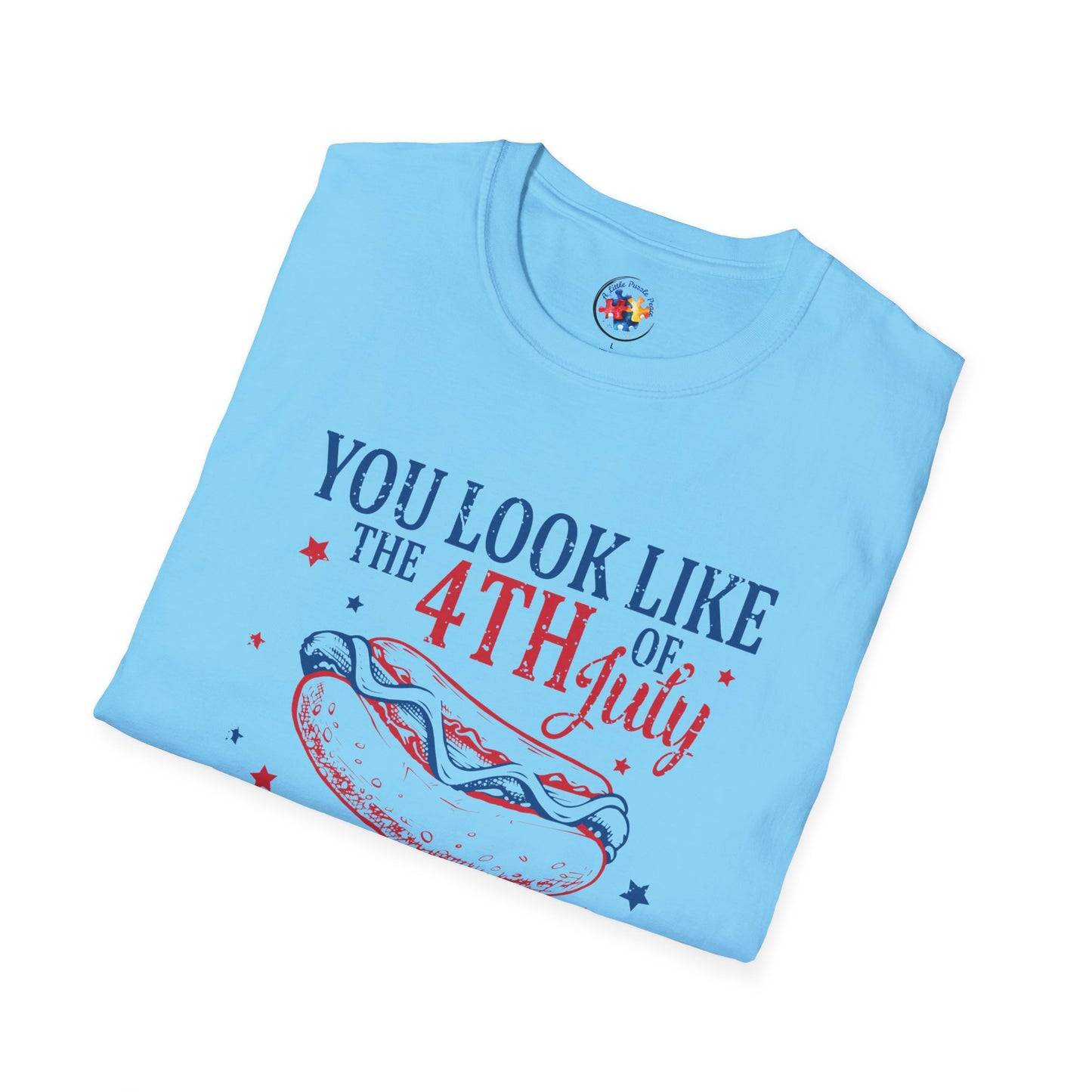 4th of July - Hot Dog  Adult Size T-Shirt