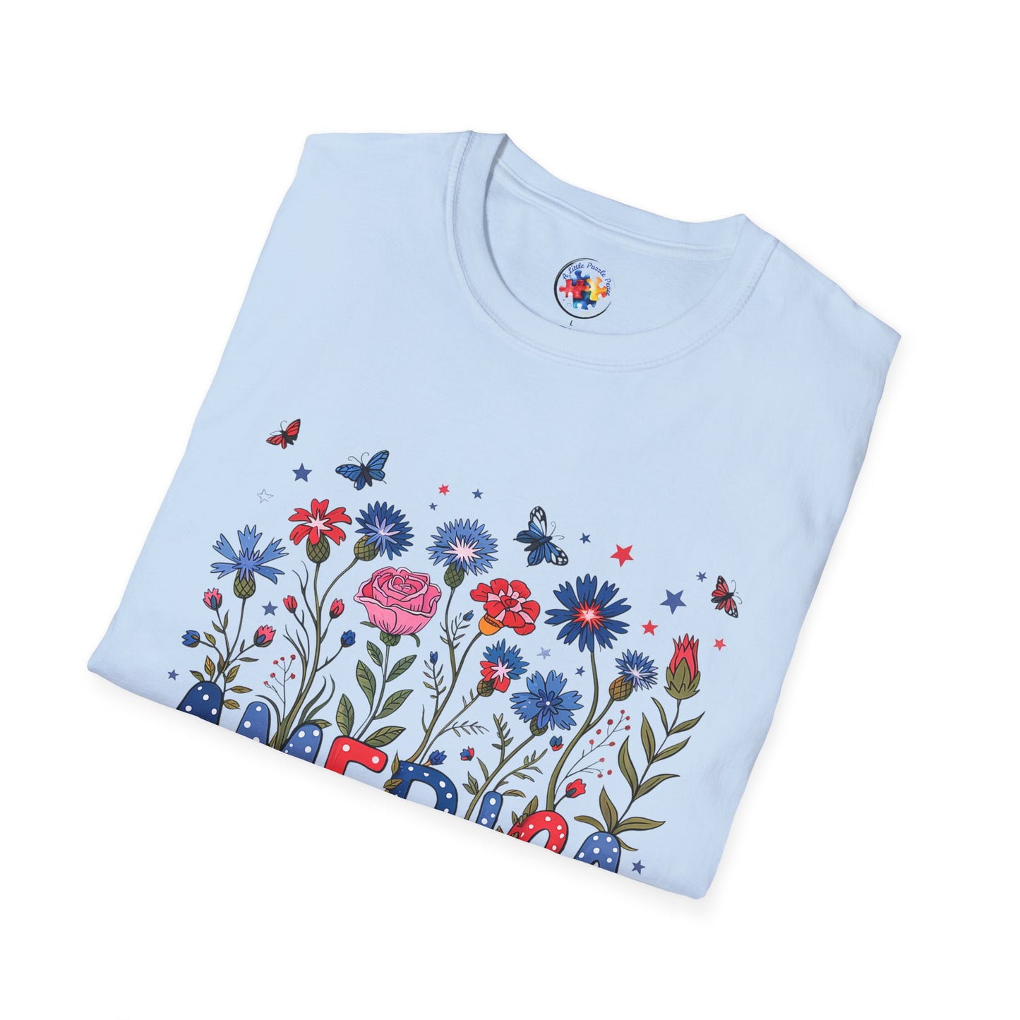 4th of July Garden- Adult Size T-Shirt