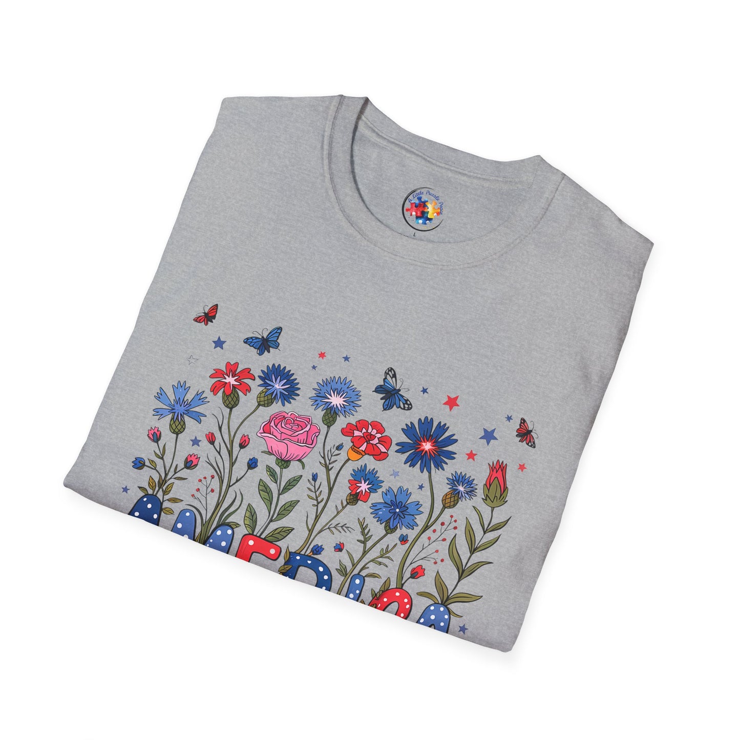 4th of July Garden- Adult Size T-Shirt