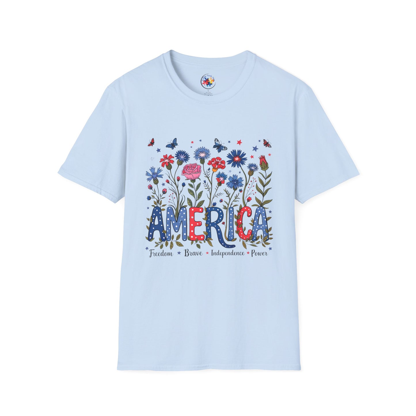 4th of July Garden- Adult Size T-Shirt