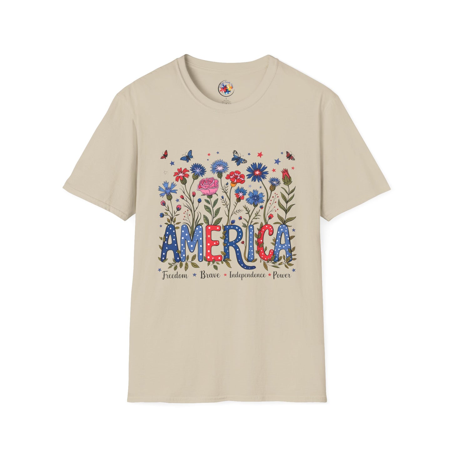 4th of July Garden- Adult Size T-Shirt